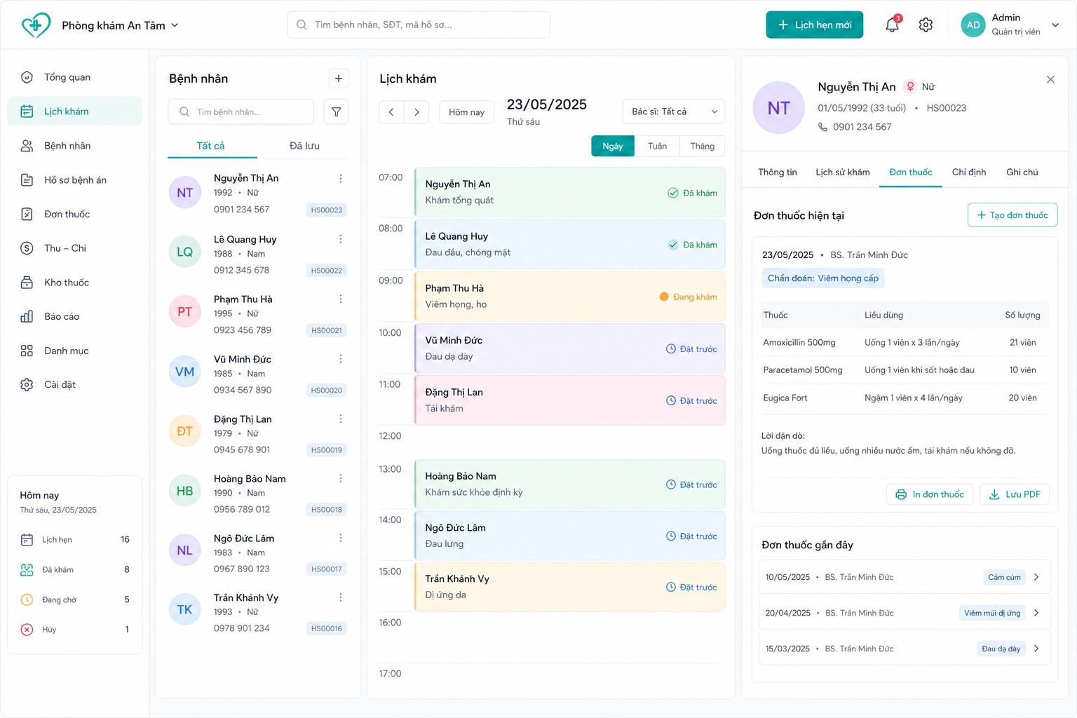 Demo phần mềm phòng khám — bấm phóng to